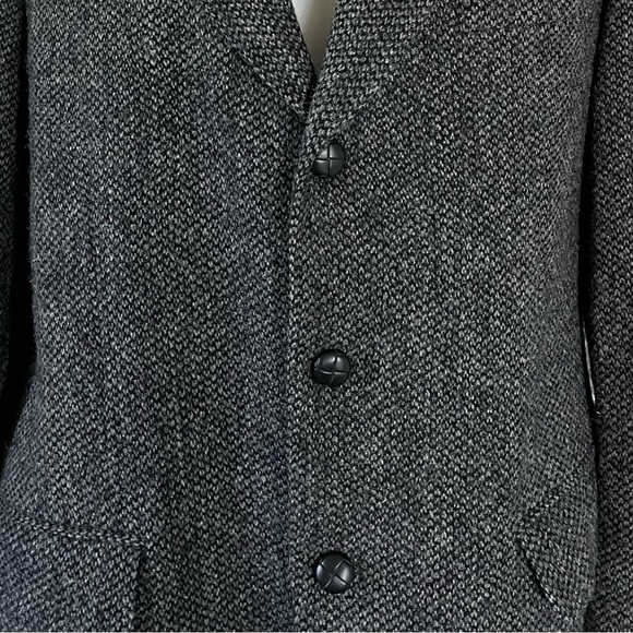 STUNNING Oversized Vintage HARRIS TWEED Boyfriend Wool Coat Jacket Blazer - Picture 6 of 15